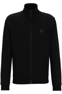 Jacke aus Baumwoll-Terry mit Reißverschluss und Logo-Aufnäher