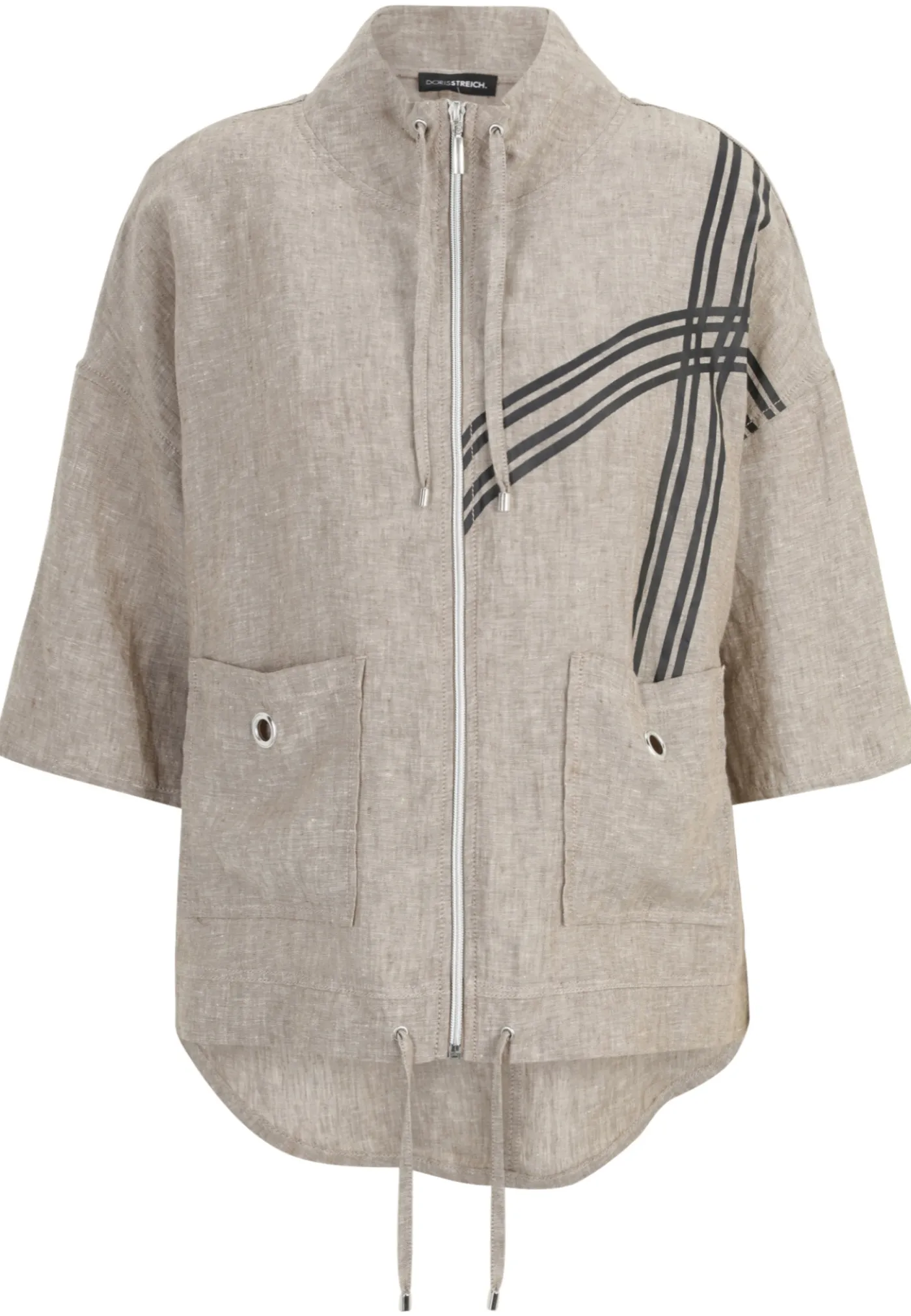 Jacke mit Reißverschluss und dekorativem Motivprint
