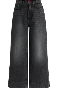 Jeans aus festem schwarzen Denim