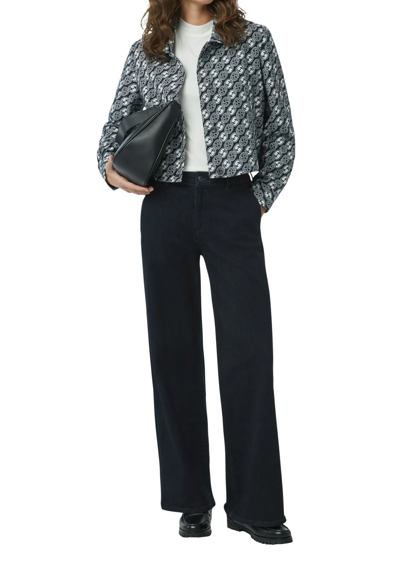 Jeans-Hose mit Waschung und Wide Leg im Loose Fit