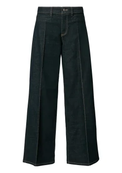 Jeans-Hose mit Wide Leg und Ziernähten