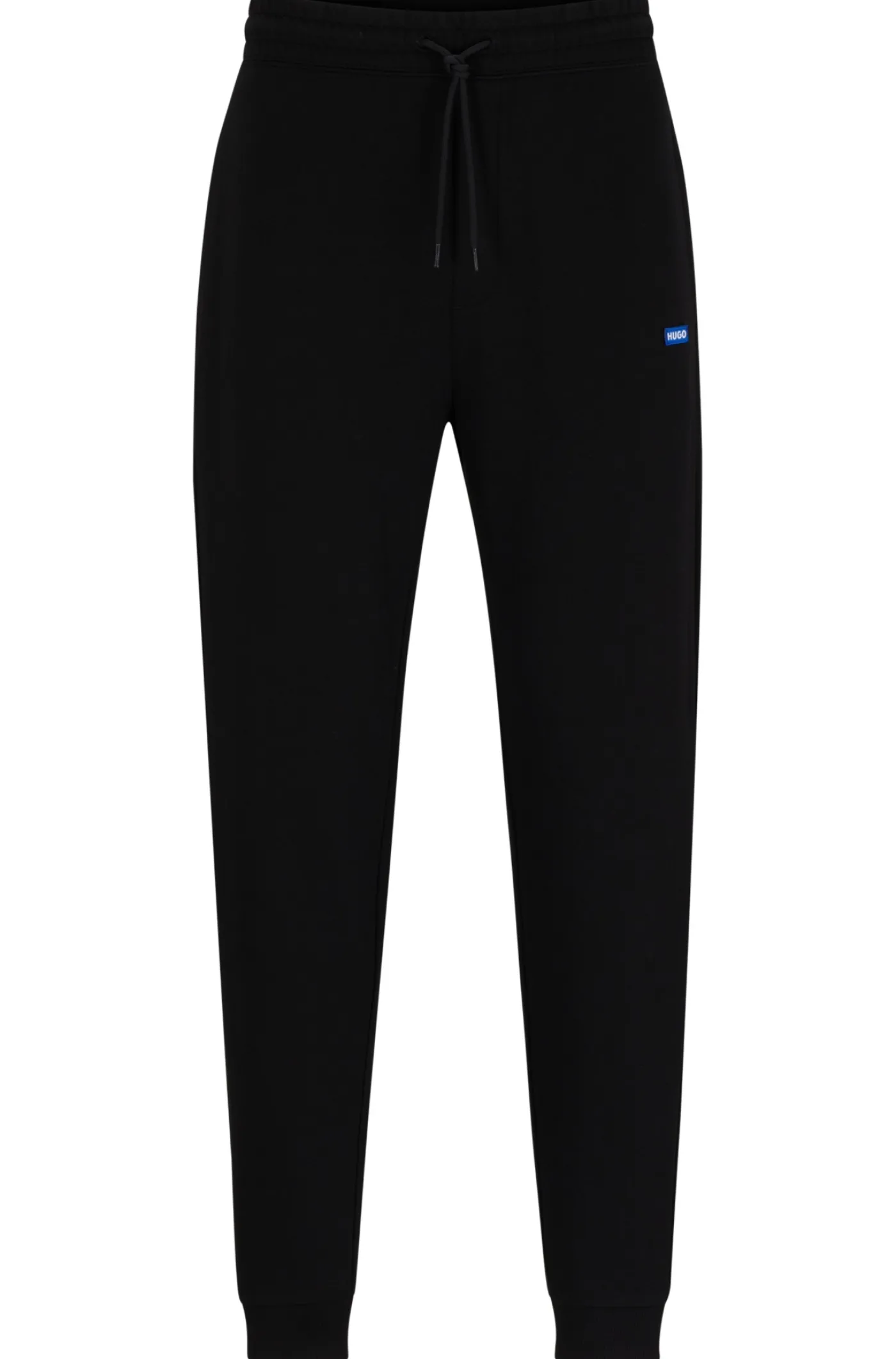 Jogginghose aus Baumwoll-Terry mit blauem Logo-Aufnäher