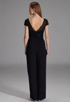 Jumpsuit mit Stickerei und kleinem Ärmelansatz