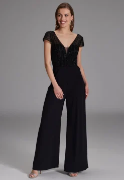 Jumpsuit mit Stickerei und kleinem Ärmelansatz