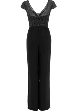 Jumpsuit mit Stickerei und kleinem Ärmelansatz