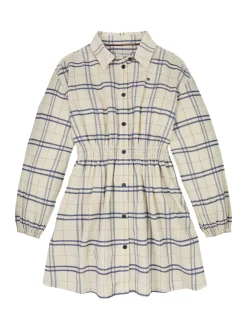 Kariertes Cord-Hemdkleid