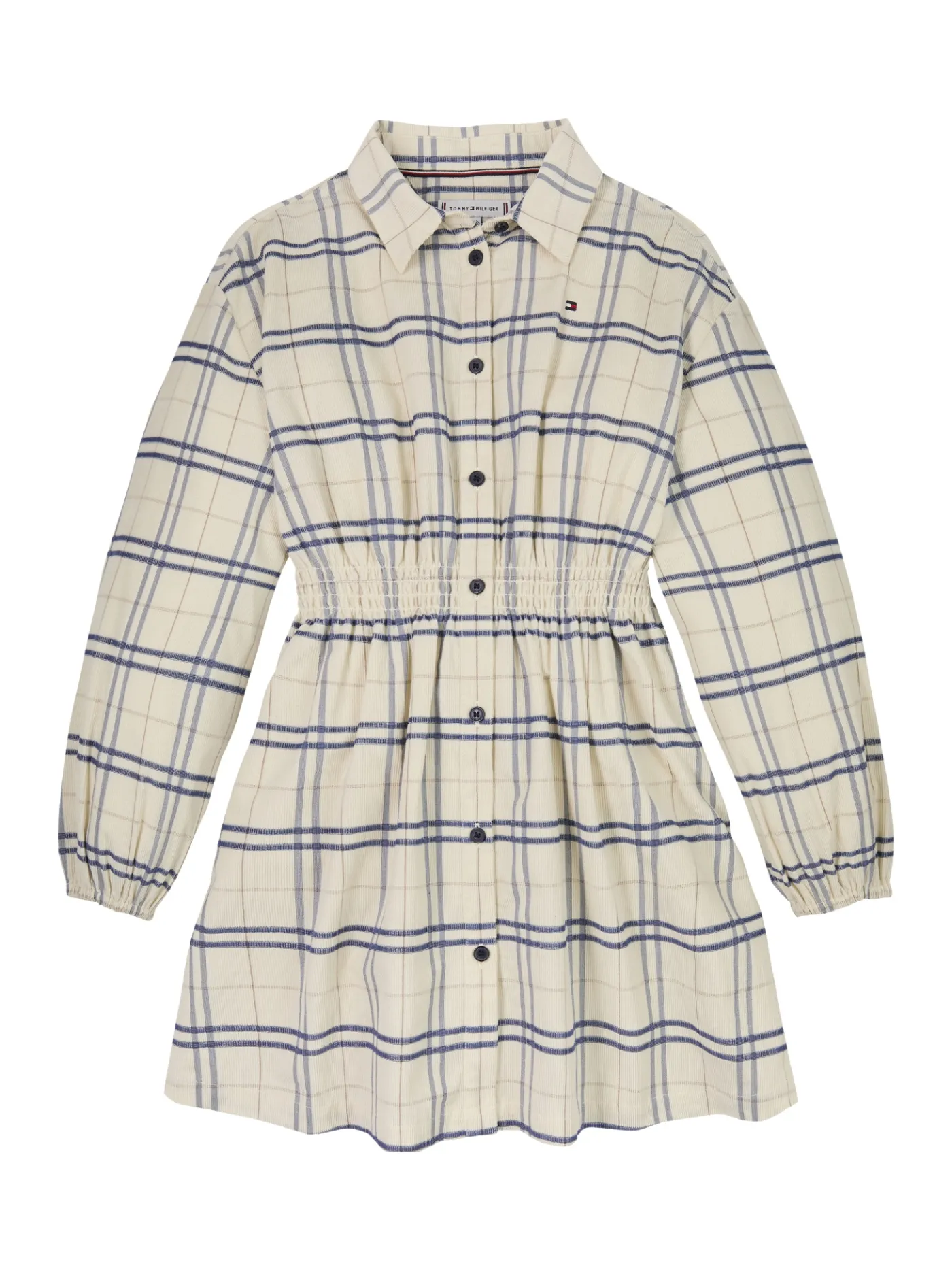 Kariertes Cord-Hemdkleid