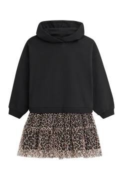 Kleid mit Kapuzensweatoberteil und Leo Tüllrock