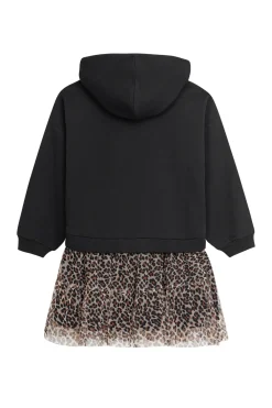 Kleid mit Kapuzensweatoberteil und Leo Tüllrock