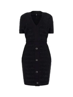 Kurzes Bouclé-Strickkleid
