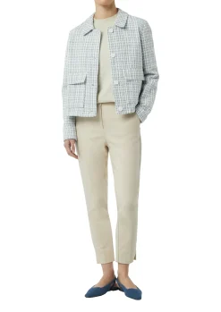 Kurze Tweed-Jacke mit aufgesetzten Taschen