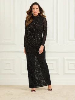 Langes Strass-Kleid