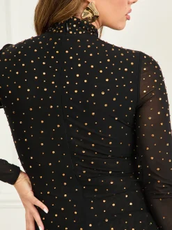 Langes Strass-Kleid
