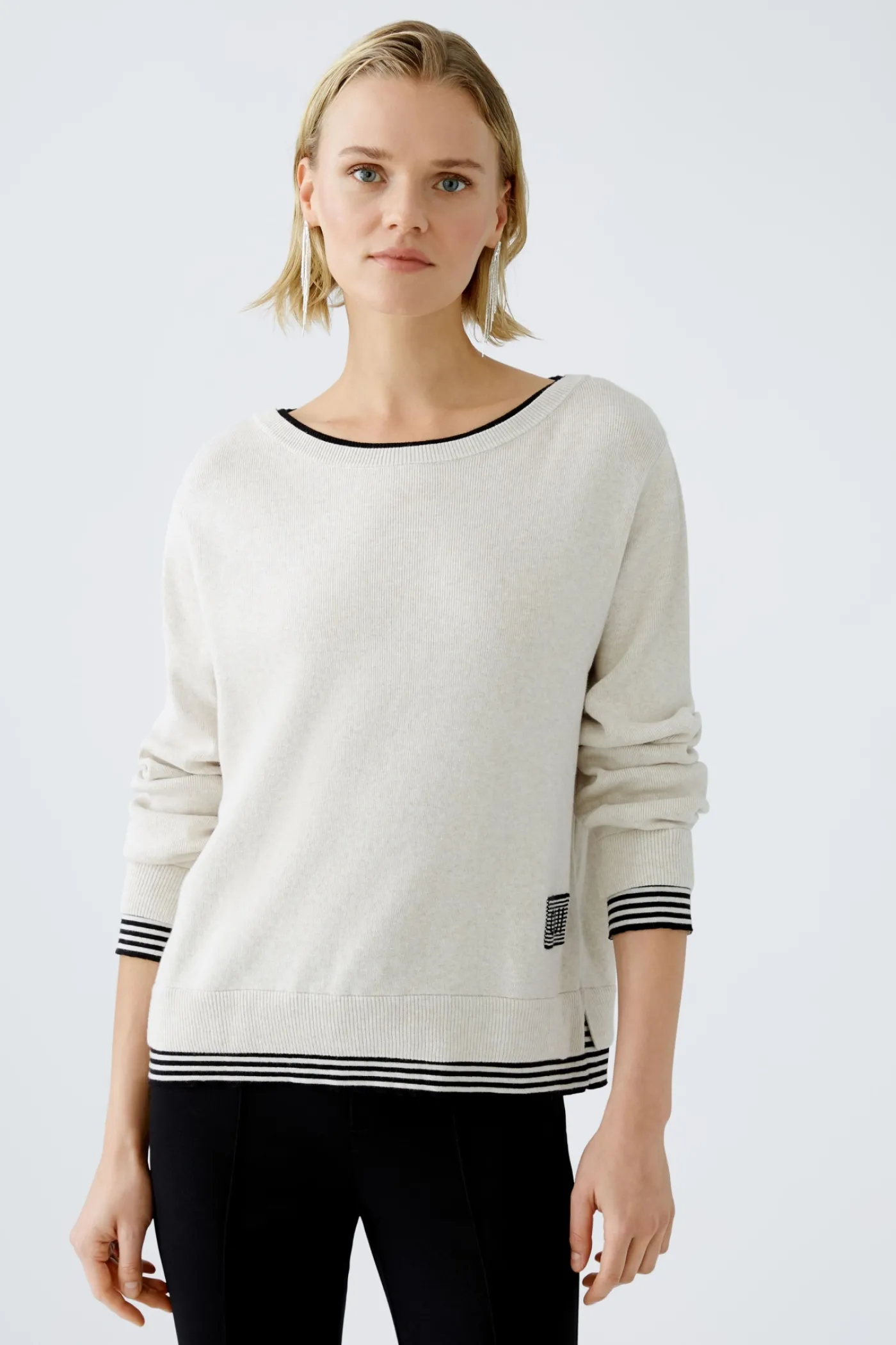 LEEZA Pullover reine Baumwolle