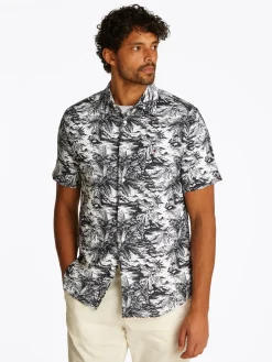 Leinenhemd mit Vacation Print