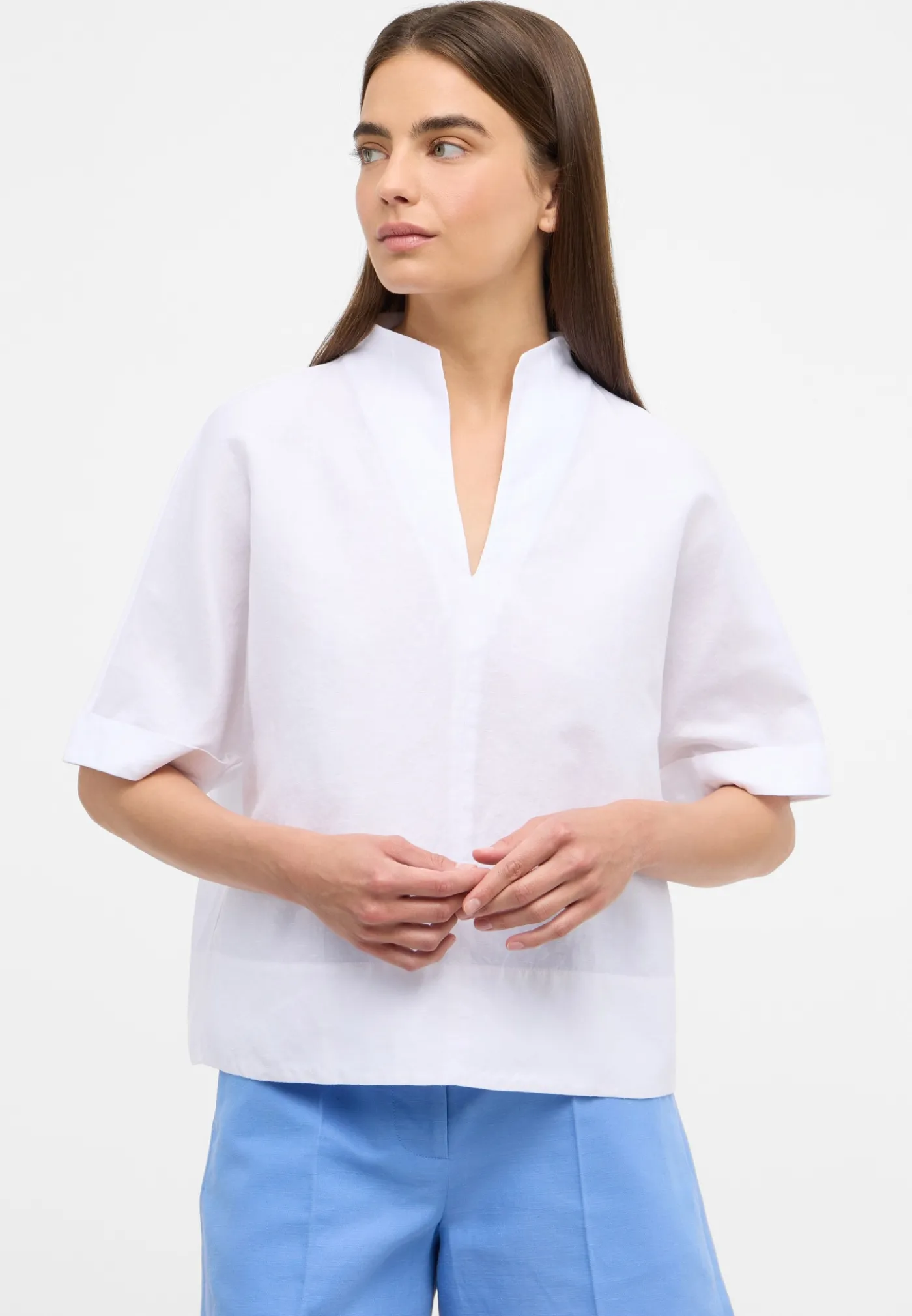Linen Shirt Bluse Leinen Kurzarm