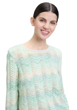 Lochstrick-Pullover