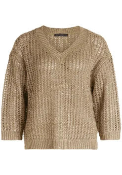 Lochstrick-Pullover