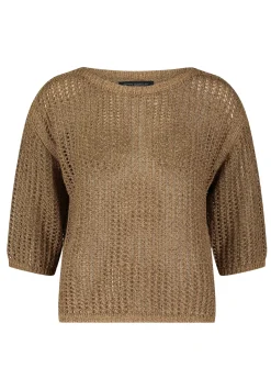 Lochstrick-Pullover