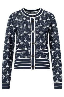 Logo Jacquard Strickjacke Kaisa