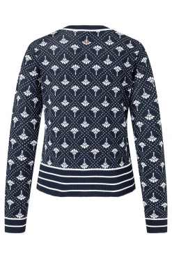Logo Jacquard Strickjacke Kaisa