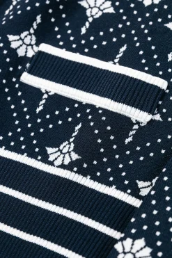 Logo Jacquard Strickjacke Kaisa