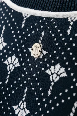 Logo Jacquard Strickjacke Kaisa