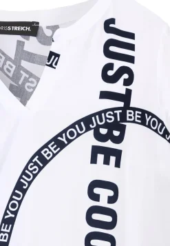 Long Bluse mit Wording-Print