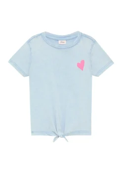 Loose-Fit-Shirt mit Knotendetail und Rückenprint