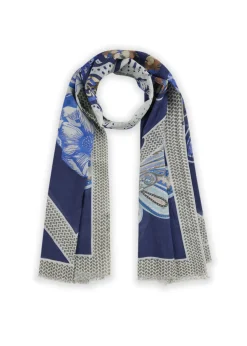 luftiger Schal aus Organic Cotton mit Medusa-Motiv