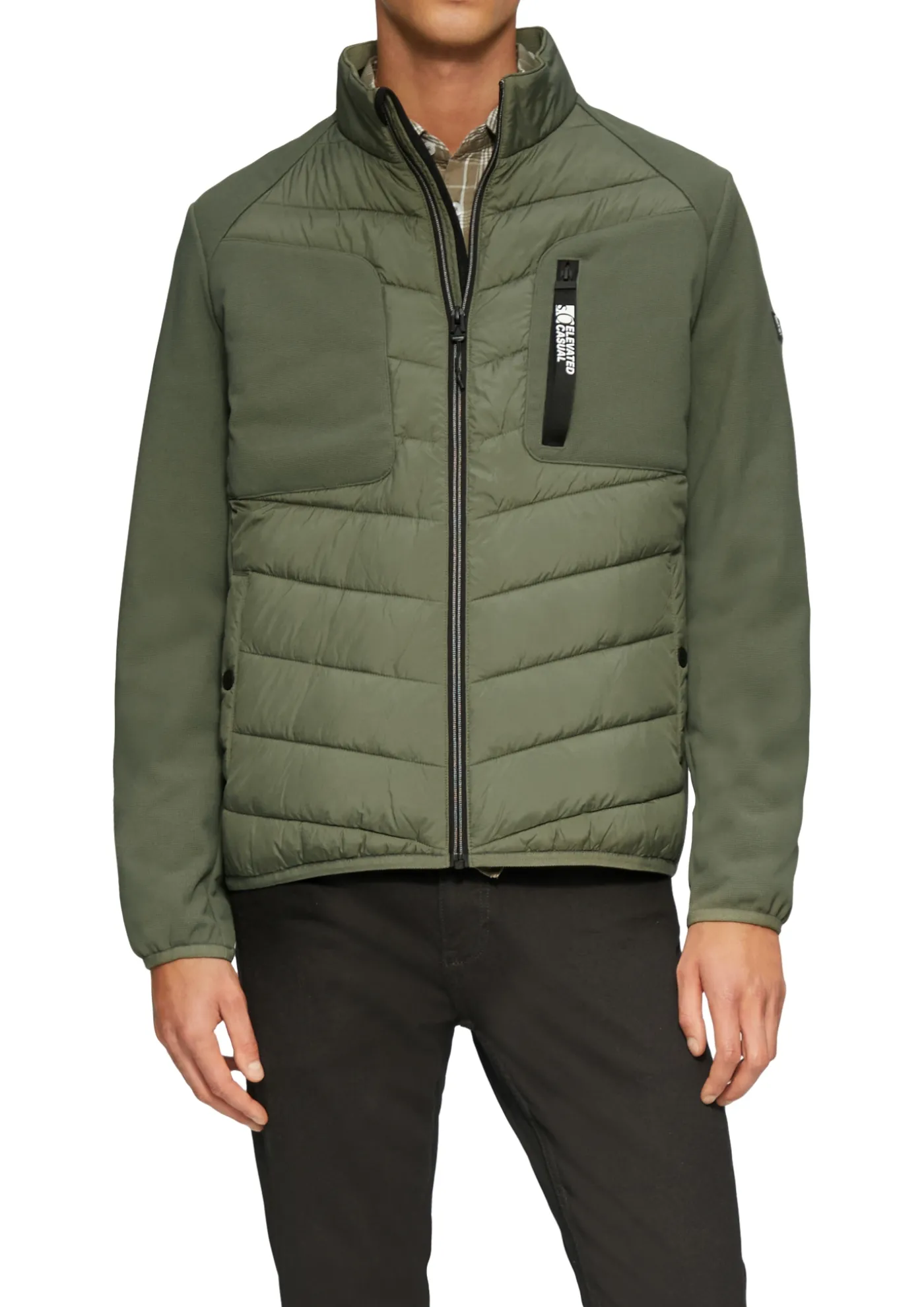 Materialmix-Jacke mit sportiven Kontrastdetails