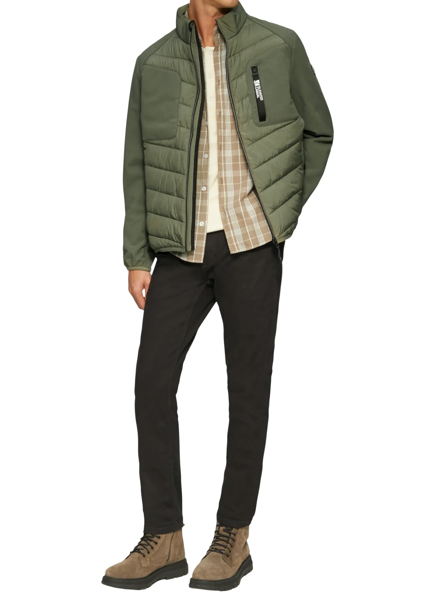 Materialmix-Jacke mit sportiven Kontrastdetails