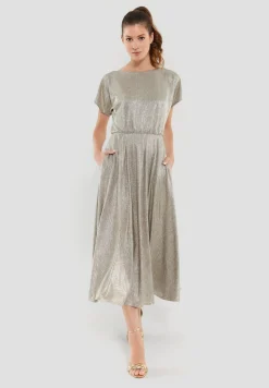 Midikleid aus foliertem Jersey