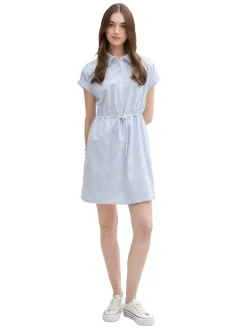 Mini-Blusenkleid mit Streifenmuster