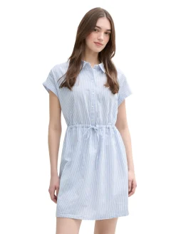 Mini-Blusenkleid mit Streifenmuster