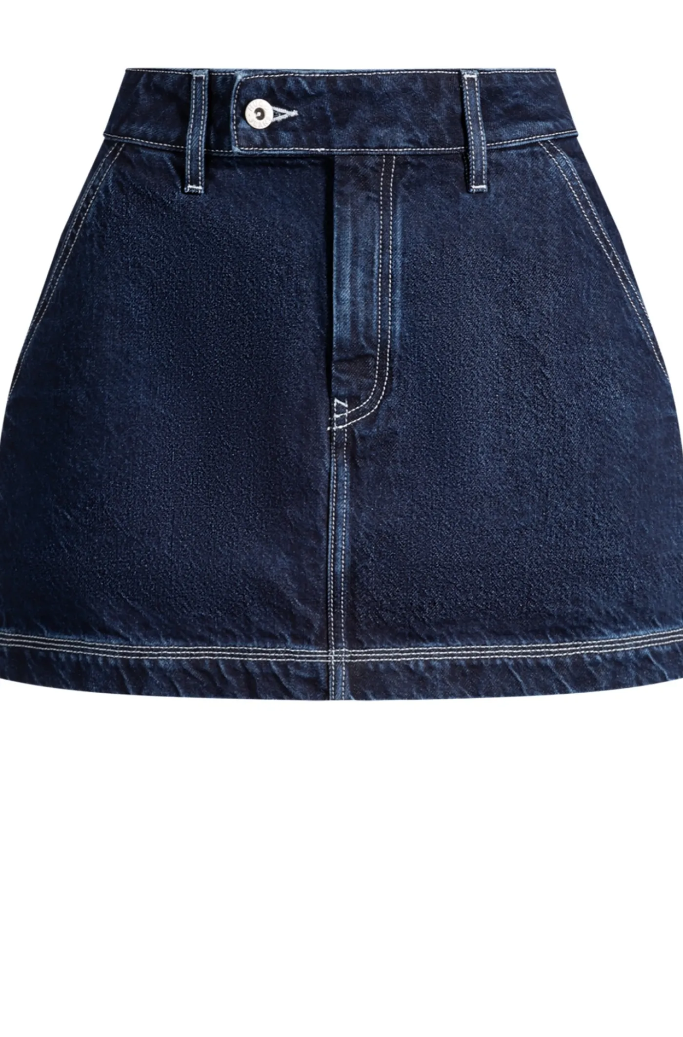Minirock aus Denim mit kontrastierenden Nähten