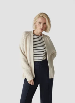 Offener Strick-Cardigan mit Perfangstruktur