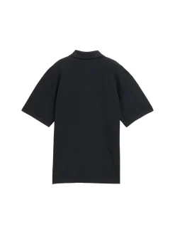 Oversize Poloshirt mit Logo Badge