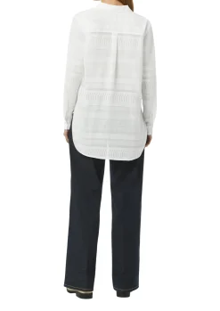 Oversized Bluse aus transparentem Jacquard