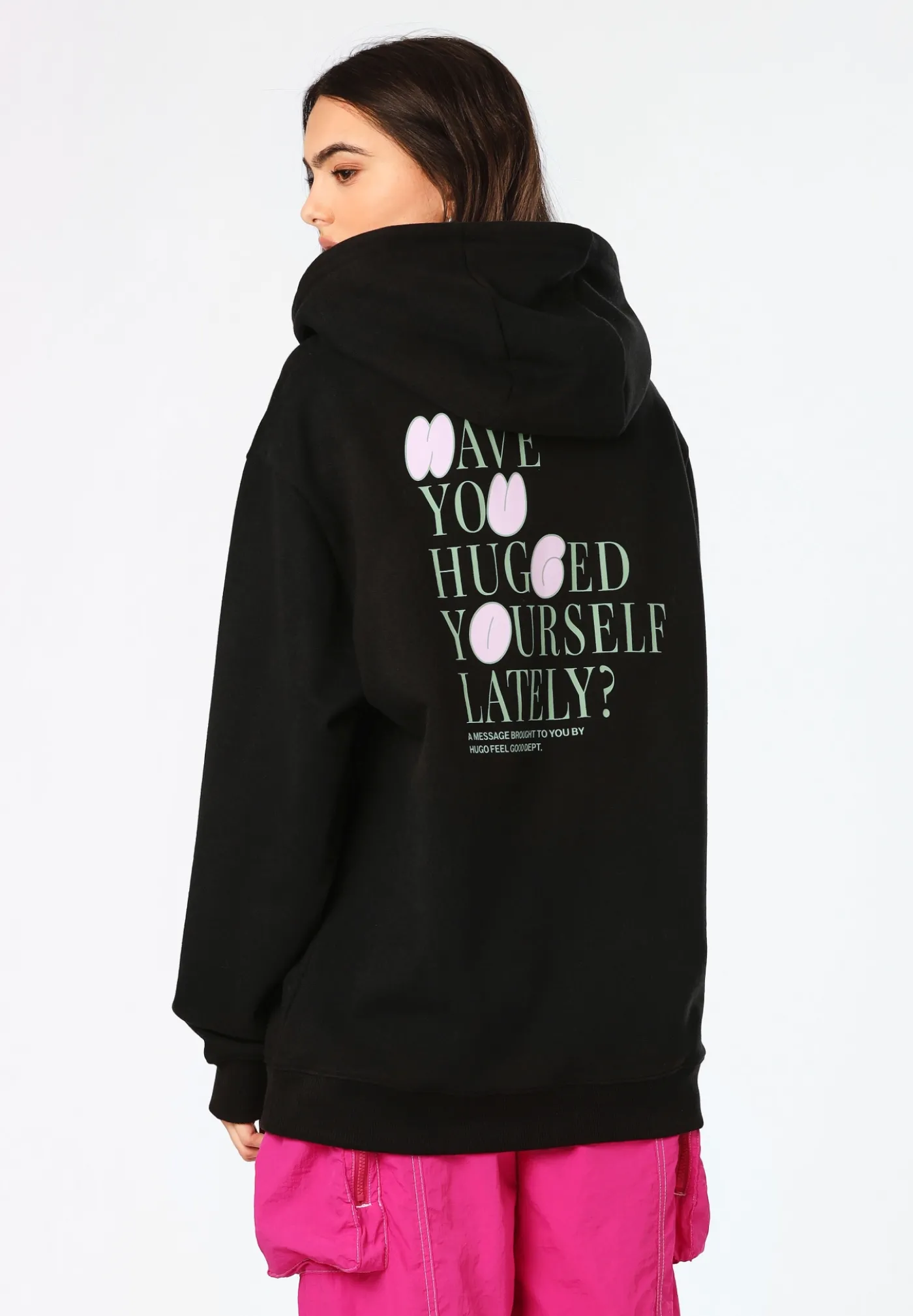 Oversized Hoodie aus Baumwoll-Terry mit verspieltem Slogan