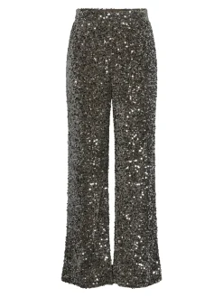 PCKAM Paillettenhose mit weitem Bein