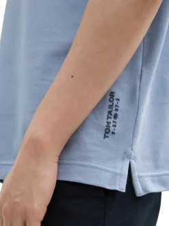 Piqué Poloshirt mit Stehkragen