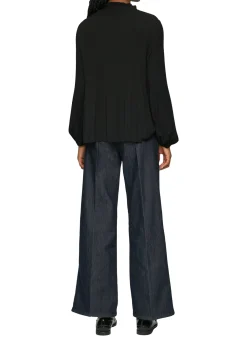 Plissierte Bluse aus Crêpe