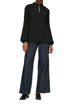 Plissierte Bluse aus Crêpe