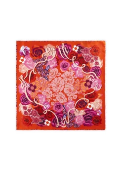 Premium Nickituch aus edler Seide mit Blumenmuster