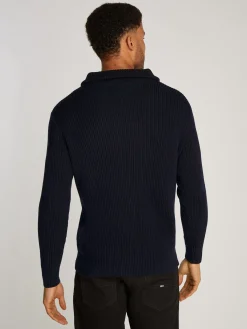 Pullover aus Rippstrick mit Reißverschluss