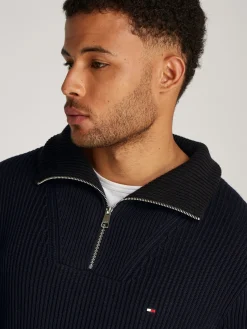 Pullover aus Rippstrick mit Reißverschluss