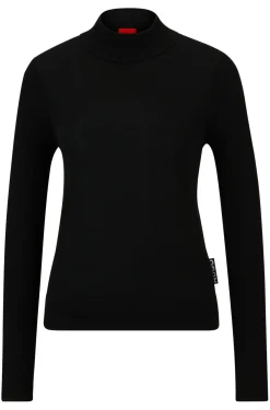 Pullover aus Schurwolle mit Stehkragen
