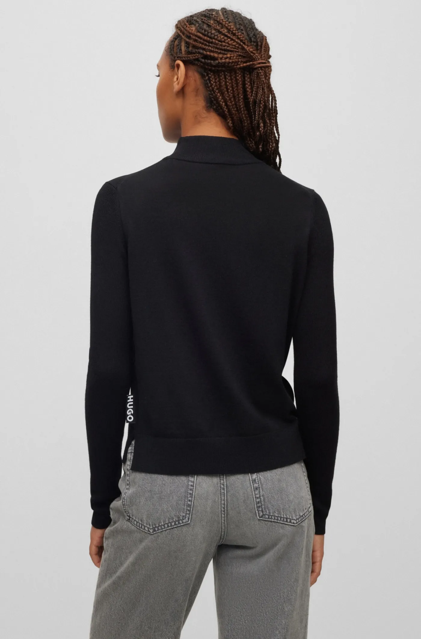 Pullover aus Schurwolle mit Stehkragen