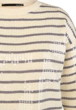 Pullover mit Streifen und Pailletten